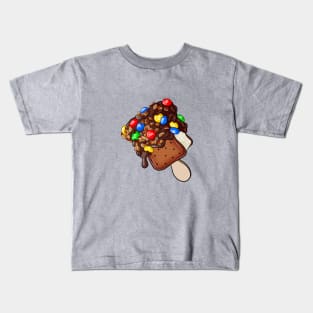 Chocolate Dipped Ice Cream Sandwich with Candies and Nuts Kids T-Shirt